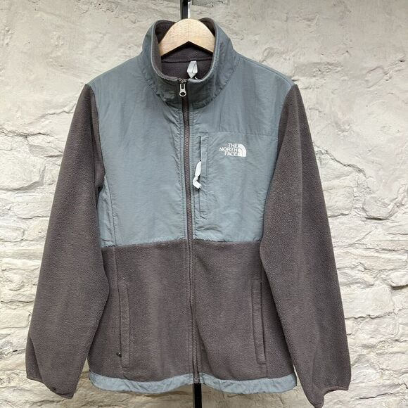 Vintage The North Face Denali Jacket Womens Large Gray Full Zip Chest Logo 00s - Picture 1 of 16